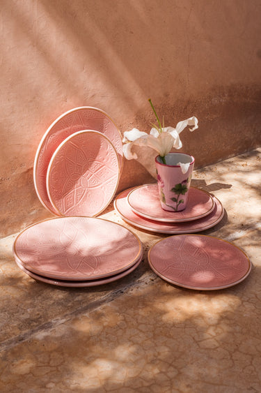 Large Plate Empreinte Pink Blush Gold